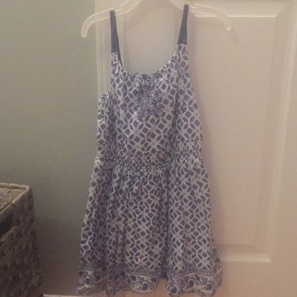 Blue tied up dress